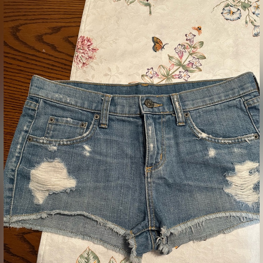 Carmar Blue Distressed Jean Shorts